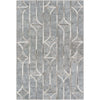 Eloquent Gray & Beige Geometric Patterned Rug