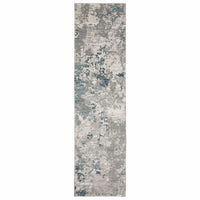 Evolution Grey & Blue Contemporary Rug