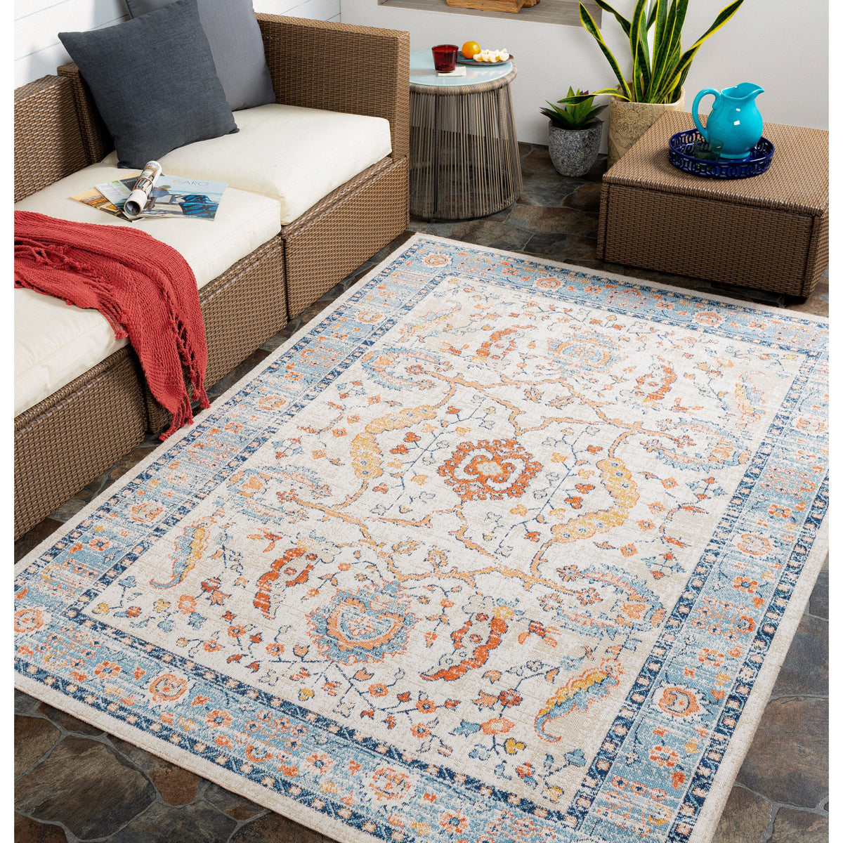 Huntington Beach Denim & Light Beige Rug