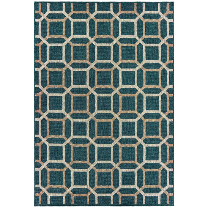 Latitude Blue & Grey Outdoor Rug