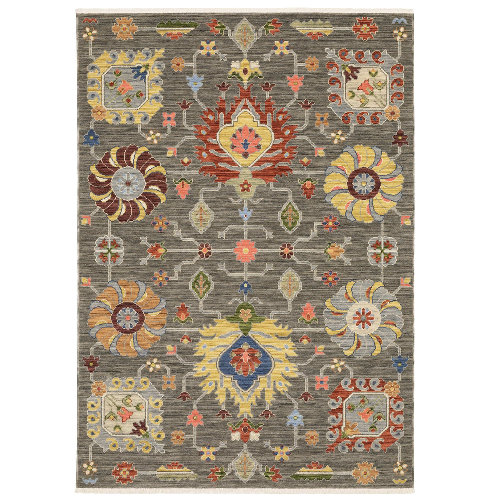 Lucca Charcoal & Multi Traditional Rug