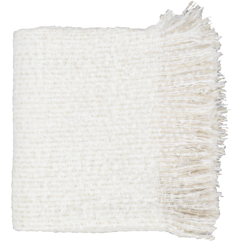 Madurai White Acrylic Throw Blanket