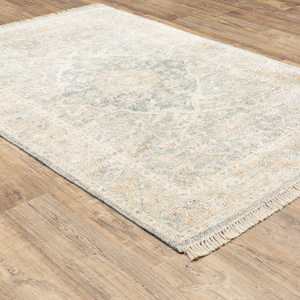 Malabar Beige & Grey Chenille Traditional Rug