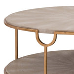 Vogue Shagreen Cocktail Table Ivory Grey and Brass