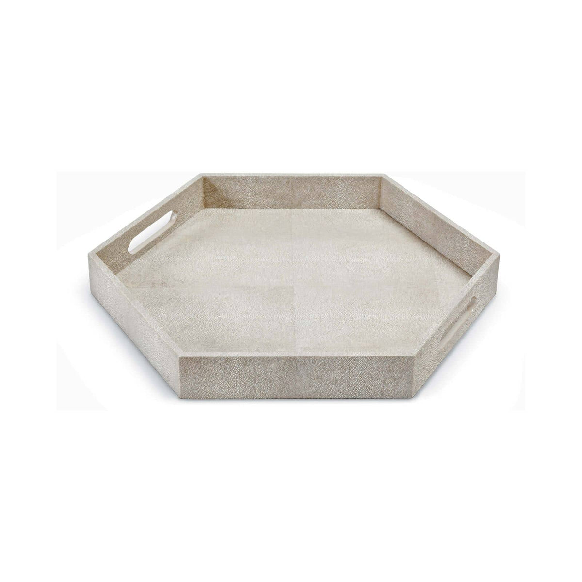 Shagreen Hex Tray Ivory Grey