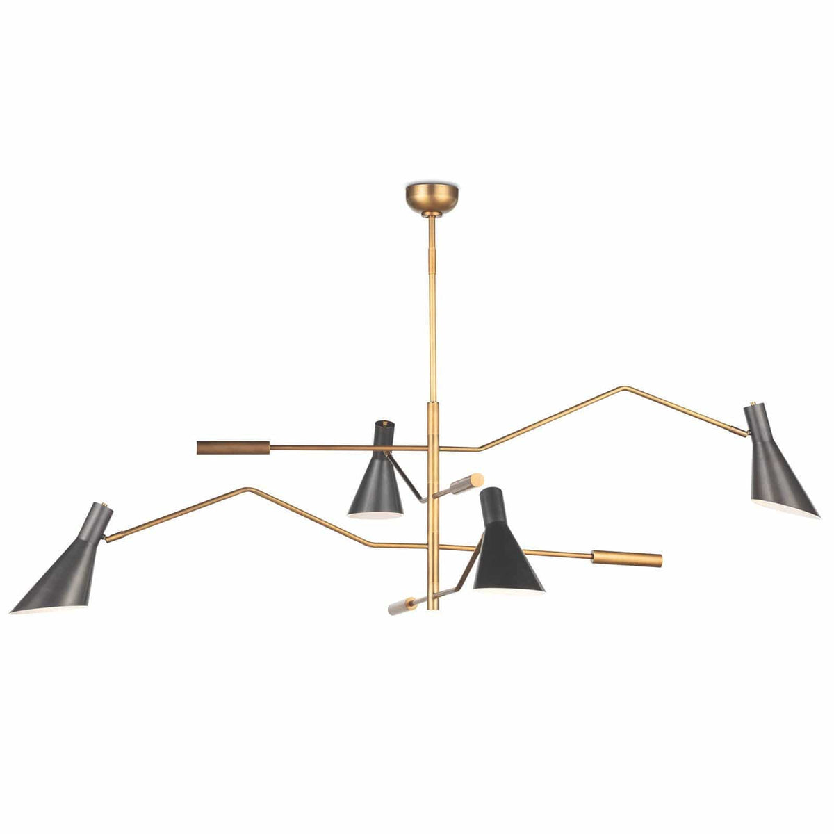 Spyder Chandelier Blackened Brass and Natural Brass