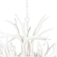 White Faux Antler Chandelier