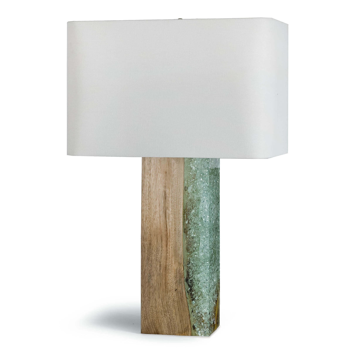 Venus Turquoise Resin & Wood Table Lamp