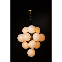 La Dame Chandelier Swirl Glass Natural Brass