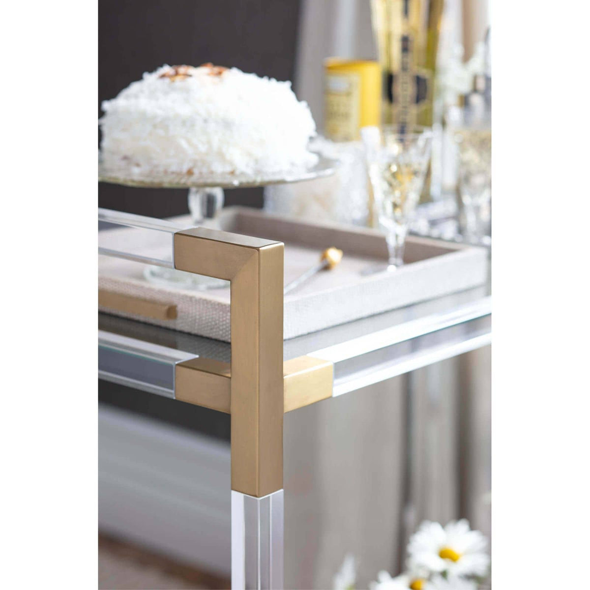 Americano Brass & Acrylic Bar Cart