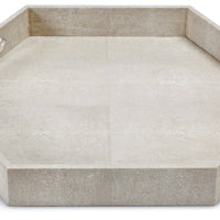 Shagreen Hex Tray Ivory Grey