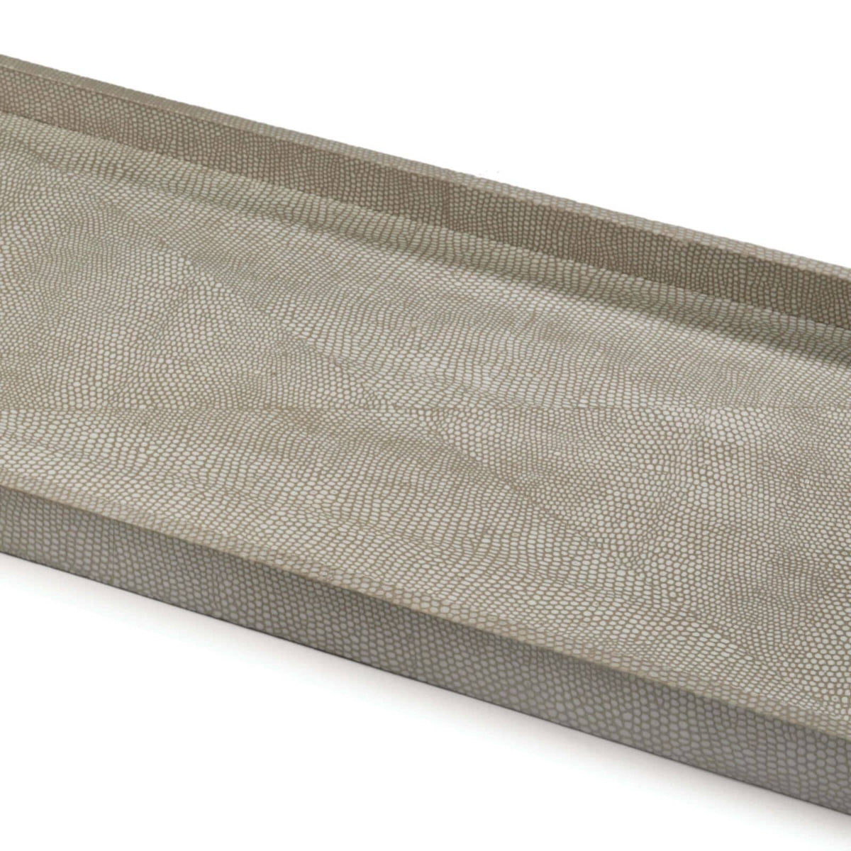 Rectangle Shagreen Boutique Tray Ivory Grey Python