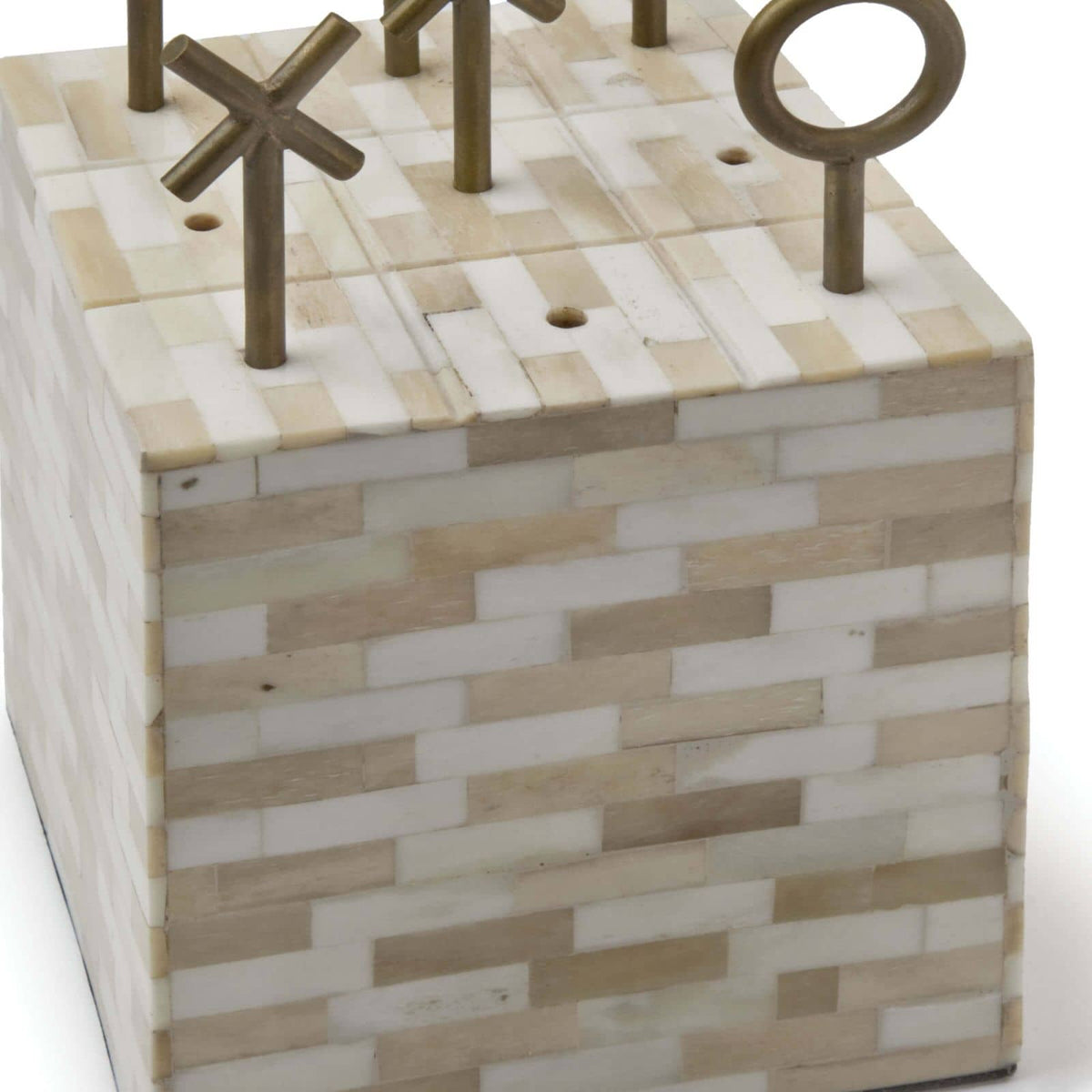 Tic Tac Toe Block Multi-Tone Bone