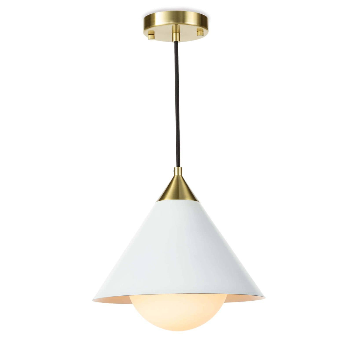 Hilton Pendant White and Natural Brass