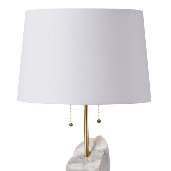 Square Raw Alabaster Table Lamp