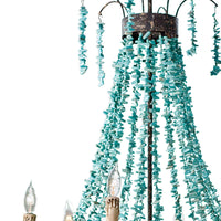 Beaded Turquoise Chandelier