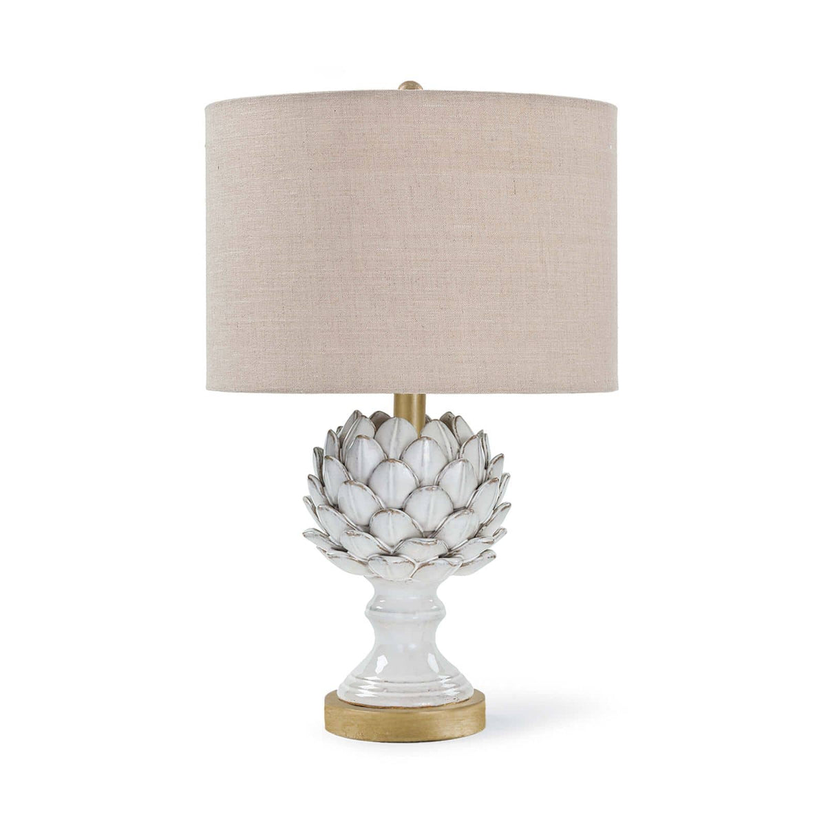 Leafy Artichoke Ceramic Table Lamp Off White