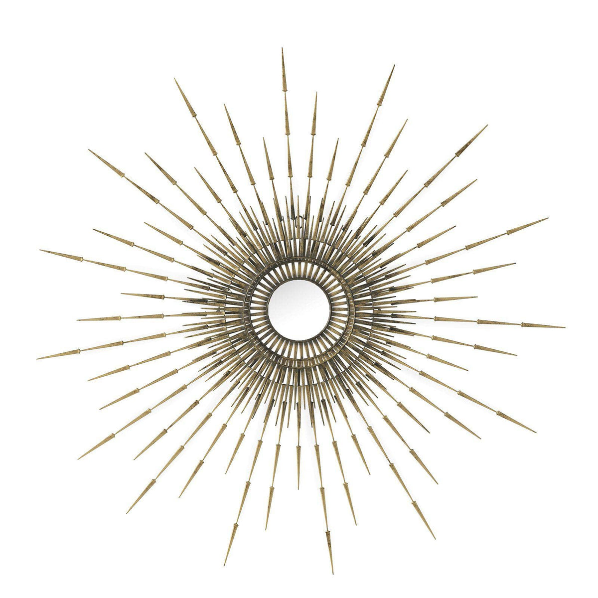 Zon Spoked Round Antique Gold Mirror