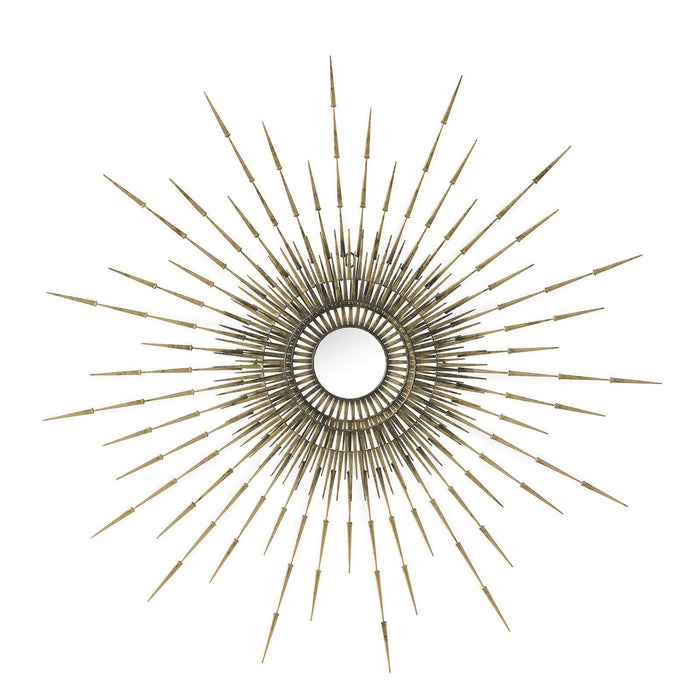 Zon Spoked Round Antique Gold Mirror