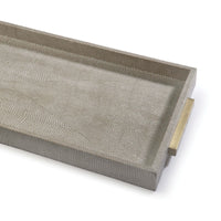 Rectangle Shagreen Boutique Tray Ivory Grey Python