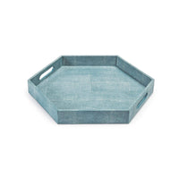 Turquoise Shagreen Hexagon Decorative Tray