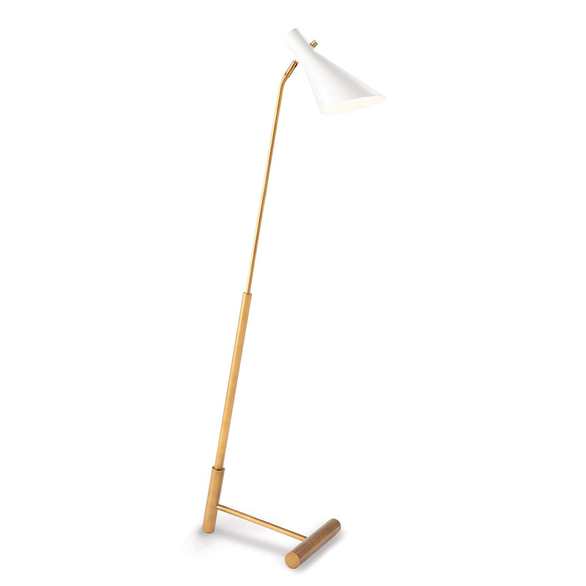 Spyder White & Brass Floor Lamp