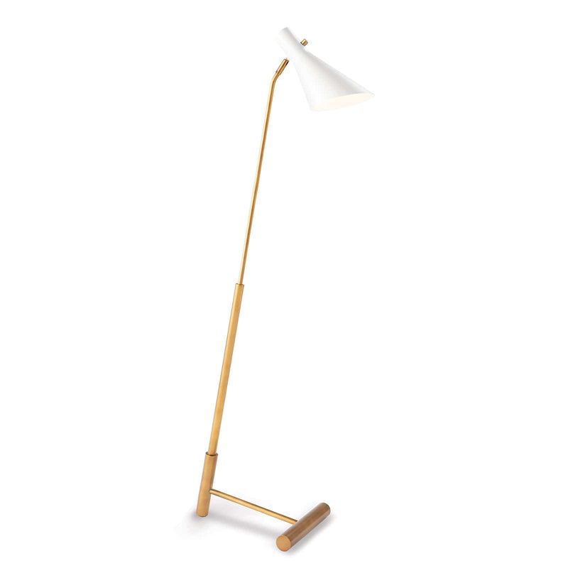 Spyder White & Brass Floor Lamp