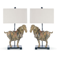 Southern Living Dynasty Horse Table Lamps Pair