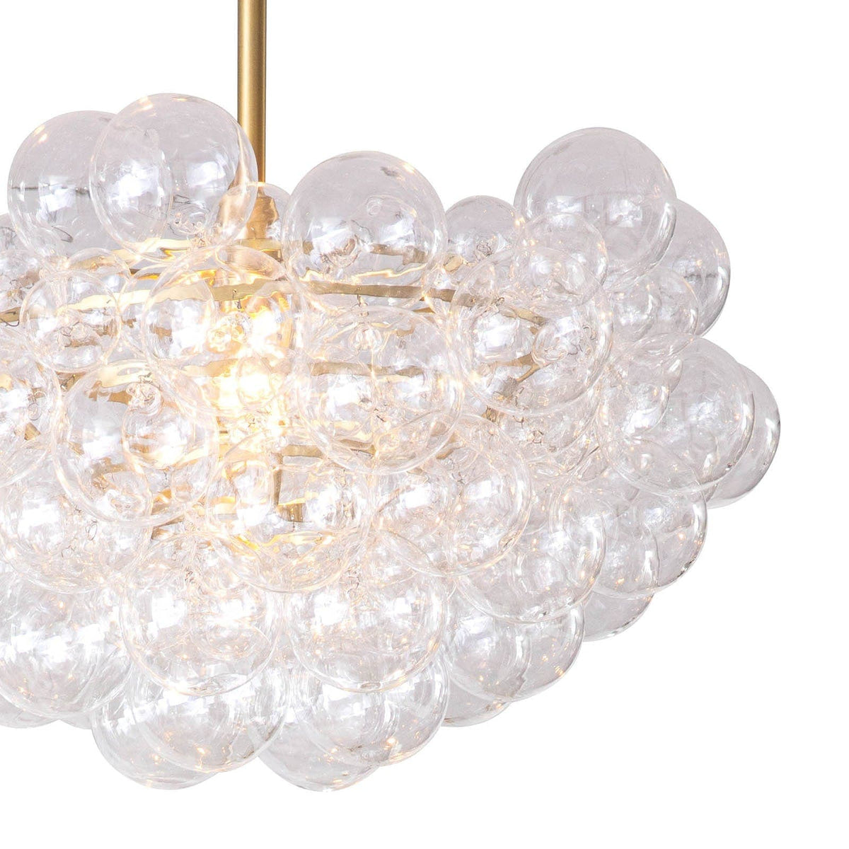 Bubbles Chandelier Clear Natural Brass