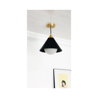 Hilton Pendant Blackened Brass and Natural Brass