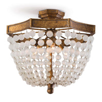 Frosted Crystal Bead Semi Flush Mount