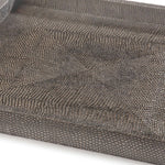 Square Vintage Brown Shagreen Decorative Tray