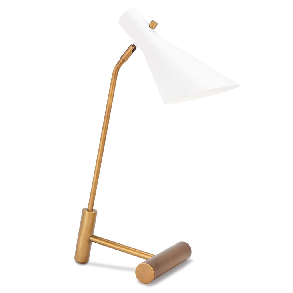 Spyder White & Brass Task Lamp