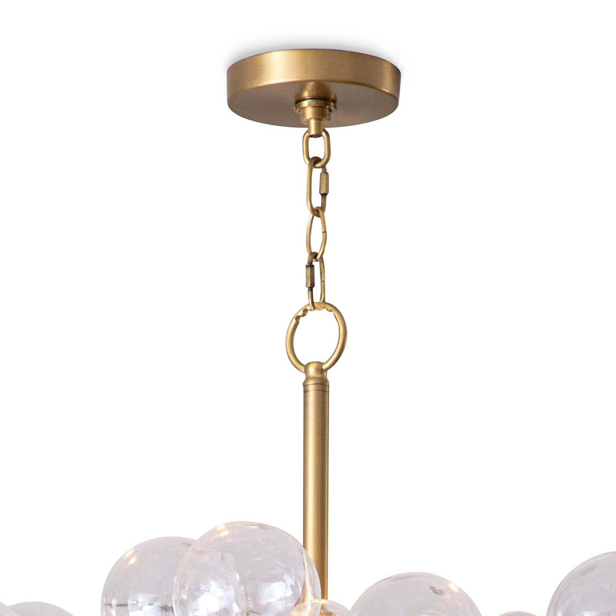 Bubbles Chandelier Clear Natural Brass