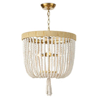 Milos White Beaded Chandelier