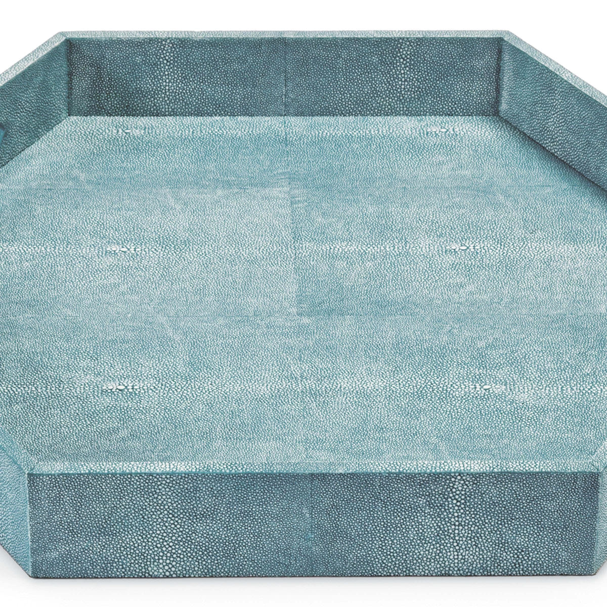 Turquoise Shagreen Hexagon Decorative Tray