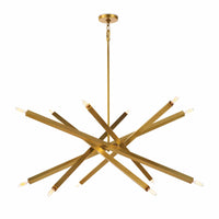 Viper Chandelier Natural Brass