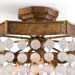 Frosted Crystal Bead Semi Flush Mount