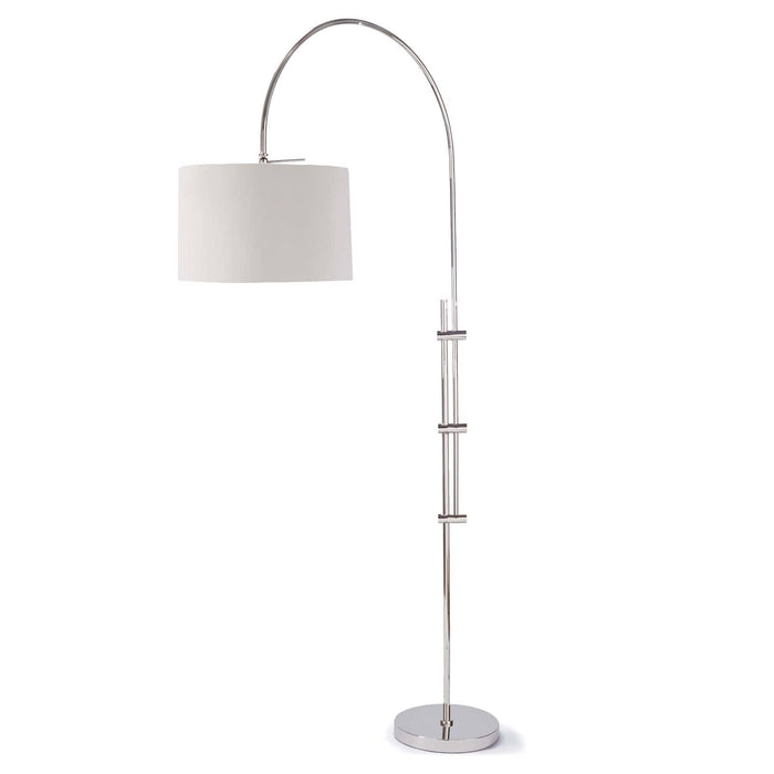 Arc Floor Lamp With Fabric Shade Polished Nickel