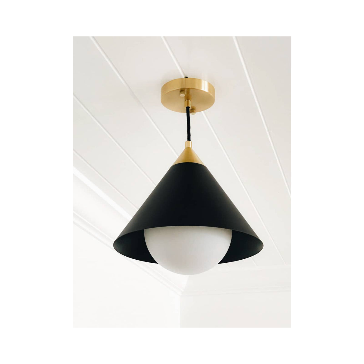 Hilton Pendant Blackened Brass and Natural Brass