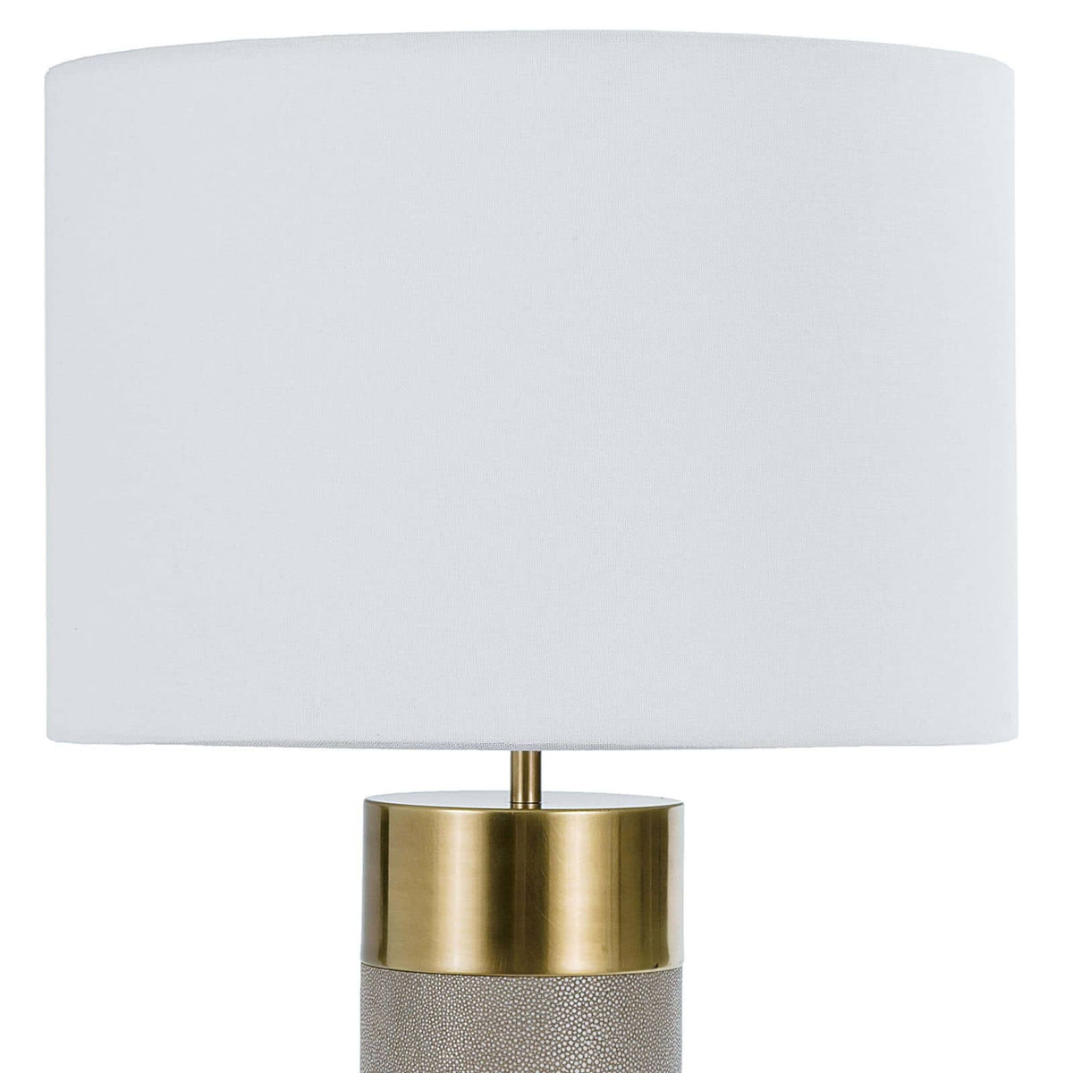 Harlow Ivory Grey Shagreen Cylinder Table Lamp