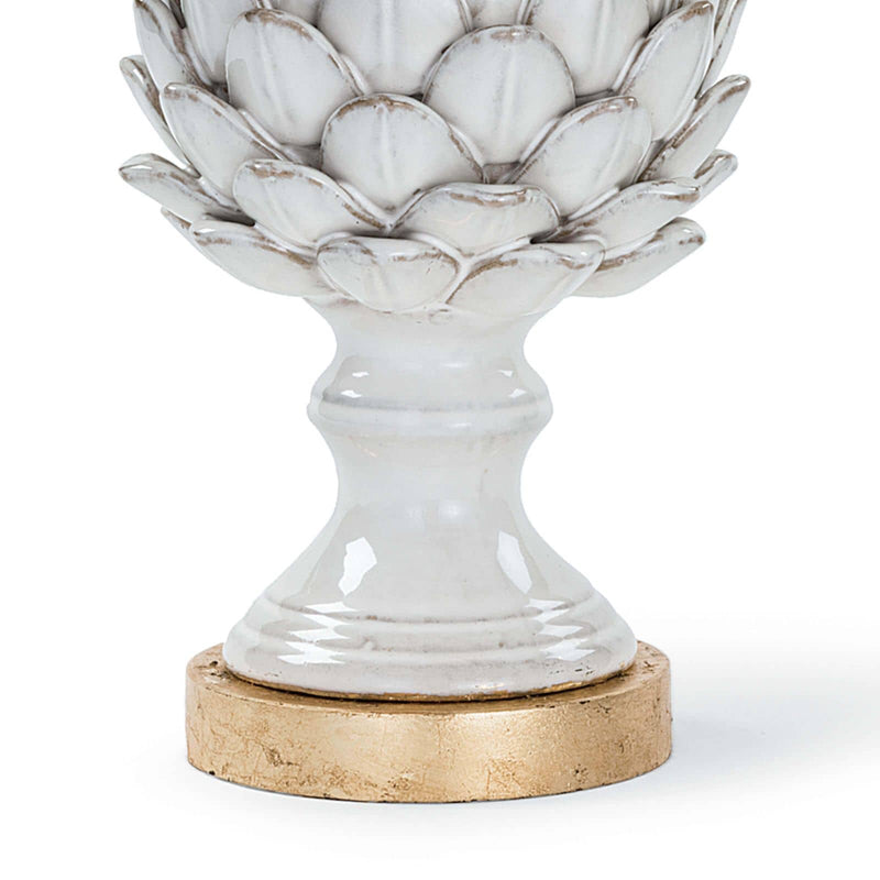 Leafy Artichoke Ceramic Table Lamp Off White