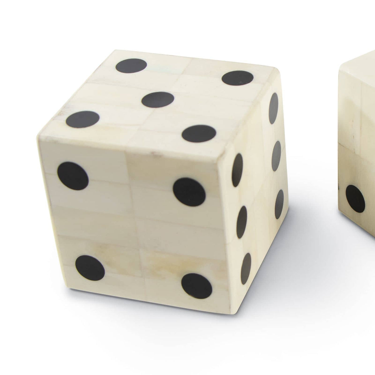 Oversized Bone Gaming Dice Pair