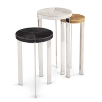 Andres Polished Nickel Hide Accent Table Set