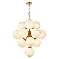 La Dame Chandelier Swirl Glass Natural Brass