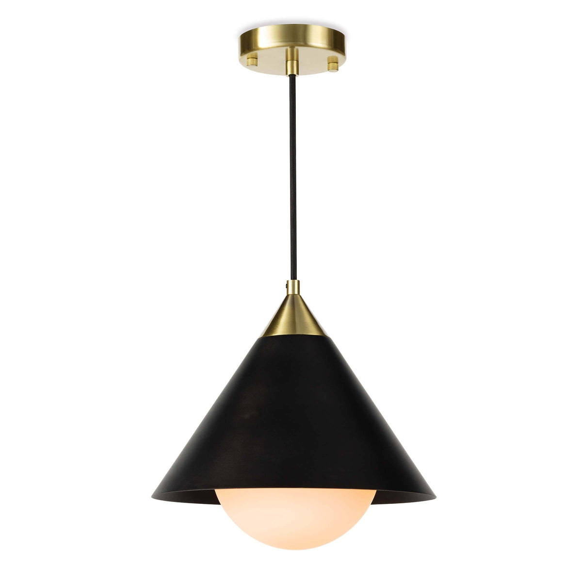 Hilton Pendant Blackened Brass and Natural Brass