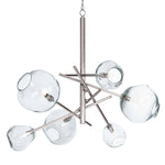 Molten Chandelier With Clear Glass Polished Nickel