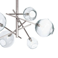 Molten Chandelier With Clear Glass Polished Nickel