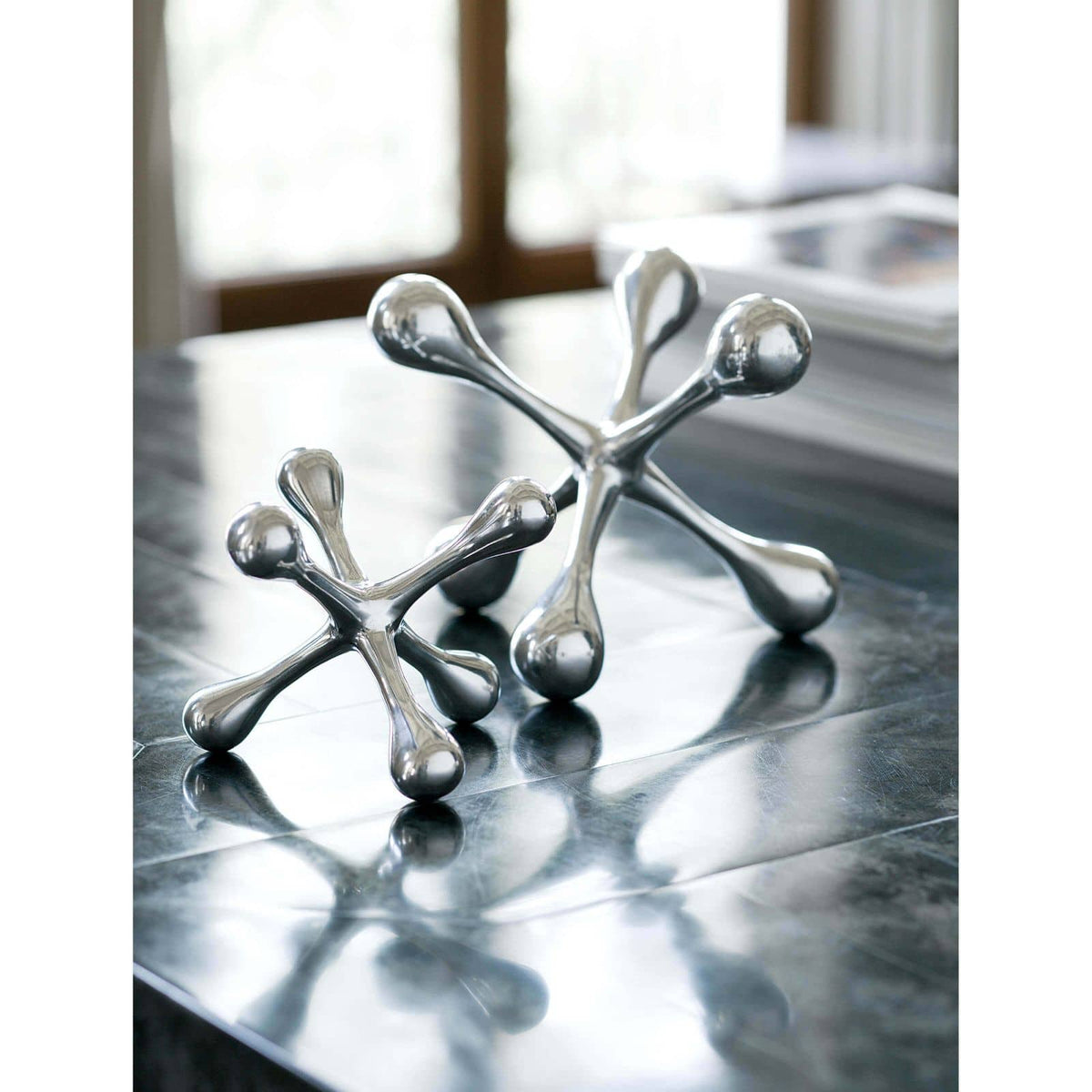 Modern Polished Nickel Jack Decorative Object