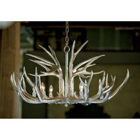 Ambered Silver Leaf Faux Antler Chandelier